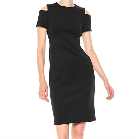 👗Calvin Klein open shoulder scuba sheath dress ❤️ - Picture 2 of 6